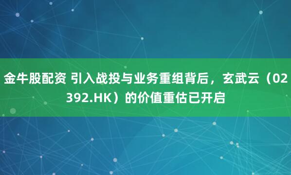 金牛股配资 引入战投与业务重组背后，玄武云（02392.HK）的价值重估已开启