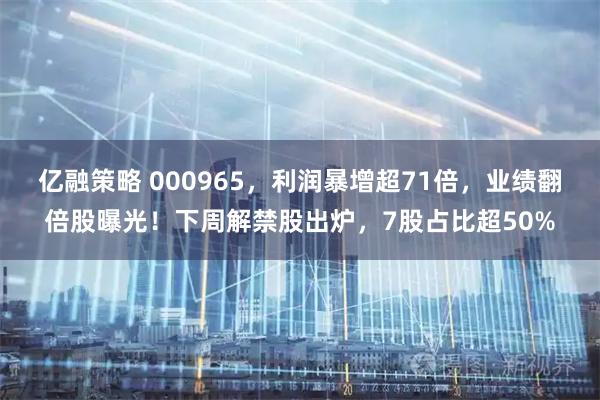 亿融策略 000965，利润暴增超71倍，业绩翻倍股曝光！下周解禁股出炉，7股占比超50%