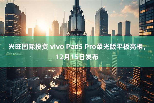 兴旺国际投资 vivo Pad5 Pro柔光版平板亮相，12月15日发布